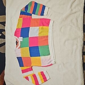 NWT Davi & Dani size 1X Lightweight Checkerboard Pullover